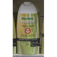 Aloe Vera Premium - Solar 50SPF Protection Alta 25% Aloe Vera Sonnencreme 250ml produziert auf Gran Canaria