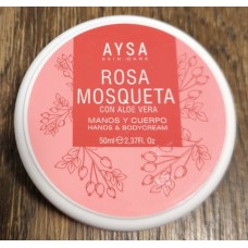 AYSA - Rosa Mosqueta con Aloe Vera Creme Manos y Cuerpo Feuchtigkeitscreme mit Hagebutte 50ml Dose produziert auf Gran Canaria