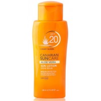 Canarian Suncare - Aloe Vera Sun Lotion SPF 20 Sonnencreme Lichtschutzfaktor 20 200ml produziert auf Gran Canaria