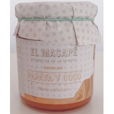 El Masapè - Mermelada Papaya y Coco 68% Fruta Papaya-Kokos-Marmelade 290g produziert auf La Gomera