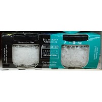 Las Salinas Pozo Izquierdo - Sal Marinas Artesanal Eco Flor de Sal und Sal Fina Bio Meersalz 2x75g Glas produziert auf Gran Canaria