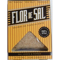 Salinas de Fuencaliente - Flor de Sal Lemon & Pepper kanarisches Aroma-Meersalz Zitrone & Pfeffer 120g produziert auf La Palma