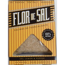 Salinas de Fuencaliente - Flor de Sal Lemon & Pepper kanarisches Aroma-Meersalz Zitrone & Pfeffer 120g produziert auf La Palma