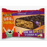 Comeztier - Barrita Snack Gofio Chocolate Negro Naranja 3x25g produziert auf Teneriffa