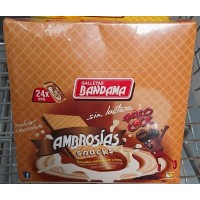 Bandama - Ambrosias Snacks Psico Choc Sabor Chocolate Waffeln mit Schokocreme 24x28g 672g produziert auf Gran Canaria