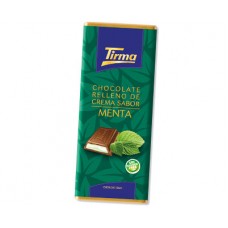 Tirma - Chocolate Relleno Crema Sabor de Menta Pfefferminz-Vollmilchschokolade 98g produziert auf Gran Canaria