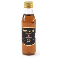 Arehucas - Ronmiel Guanche - Ron Miel - Honigrum 20% Vol.  50ml Miniaturflasche PET produziert auf Gran Canaria