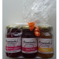 Bernardo's Mermeladas - Mermelada Set Mora Catus Pina Marmelade 3x70g produziert auf Lanzarote