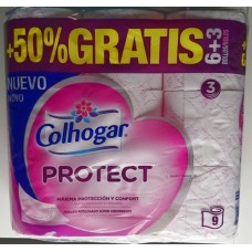 Colhogar - Protect 18 Rollen Formato Familiar super saugstark Toilettenpapier dreilagig produziert auf Gran Canaria