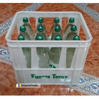 Fuenteror - Agua con gas Mineralwasser mit Kohlensäure 1l x12 Glasflaschen Schraubverschluß Kasten produziert auf Gran Canaria