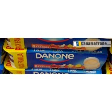 Danone - Yogur 8 Sabores Yogurt gemischt Fresa, Coco, Pina, Mango 8x120g Family Pack produziert auf Teneriffa (Kühlware)