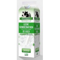 Granja Flor - Leche Fresca semidesnatada Frischmilch halbfett 1l Tetrapack produziert auf Gran Canaria (Kühlware)