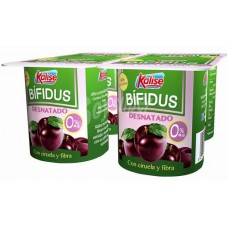 Kalise - Yogur Desnatado 0% Bifidus con ciruela y fibra 4x 125g produziert auf Gran Canaria (Kühlware)