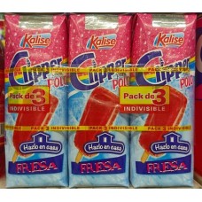 Kalise - Clipper Polo Fresa Erdbeerlimonaden-Eis zum selber einfrieren 3x 250ml Tetrapack produziert auf Gran Canaria