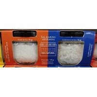 Las Salinas Pozo Izquierdo - Sal Marinas Artesanal Flor de Sal und Lagrimas de Sal Bio Salz 2x75g Glas produziert auf Gran Canaria