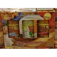 Mojo Canarion - Special Fondeu Geschenkset mit 3 Mojo Saucen Verde, Suave und Picon 3x80g 247ml/240g produziert auf Gran Canaria