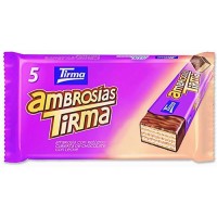 Tirma - Ambrosias Tradicional Chocolate Waffelriegel mit Schokolade 5 Stück 129g produziert auf Gran Canaria