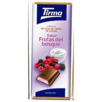 Tirma - Chocolate Sabor Frutas de Bosque Vollmilchschokolade Waldfrucht-Cremefüllung 95g produziert auf Gran Canaria