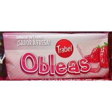 Trabel - Obleas Rellenas Sabor Fresa Erdbeer-Waffeln 90g produziert auf Gran Canaria