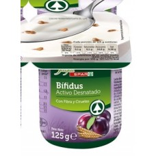 Yugui - Spar Yogur Bifidus Activo con Fibra y Ciruelas Pflaumen & Cerealien 125g Becher produziert auf Teneriffa (Kühlware)