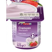 Yugui - Spar Yogur Cremoso desnatado sabor Fresa Erdbeere 125g Becher produziert auf Teneriffa (Kühlware)