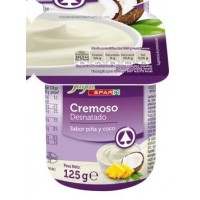 Yugui - Spar Yogur Cremoso desnatado sabor Pina y Coco Ananas-Kokos 125g Becher produziert auf Teneriffa (Kühlware)